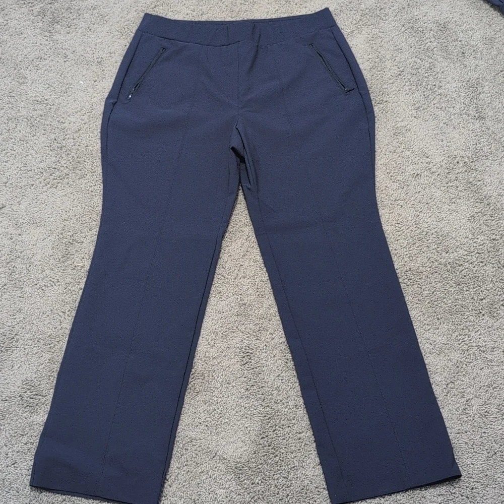 Lane Bryant Nylon Blend Wear Everywhere Straight Leg Pants Side Zip Pockets 14 - Picture 3 of 13